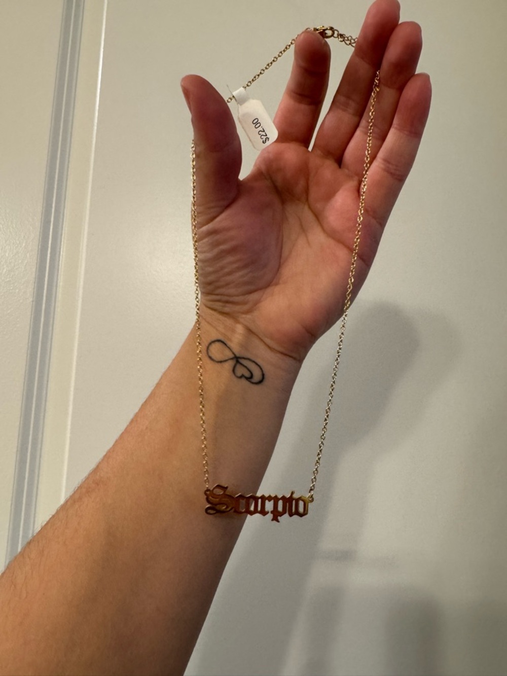 Gold-tone "Scorpio" Nameplate Necklace